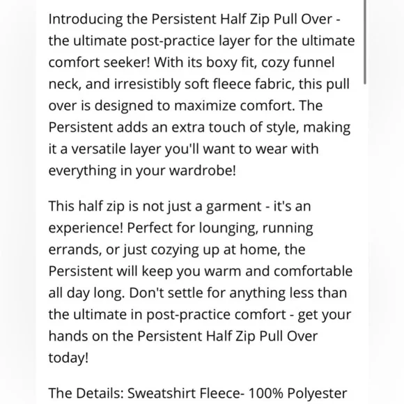 NEW Rise by Lularoe Persistent Half Zip Pull Over Fleece Sweatshirt Size 1X - Picture 5 of 15